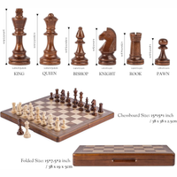 Jeu d'échecs premium en bois de noyer - Lingle