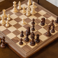 Jeu d'échecs premium en bois de noyer - Lingle