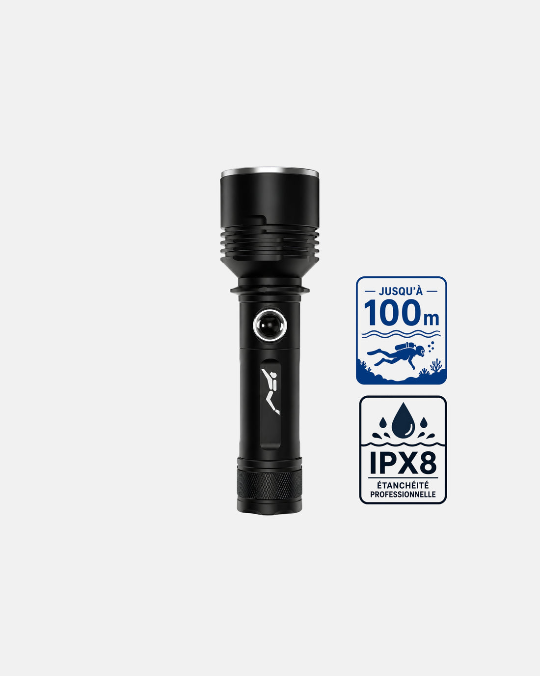 XHP190 – Lampe de Plongée Professionnelle  (Éclairage Jaune Haute Pénétration)