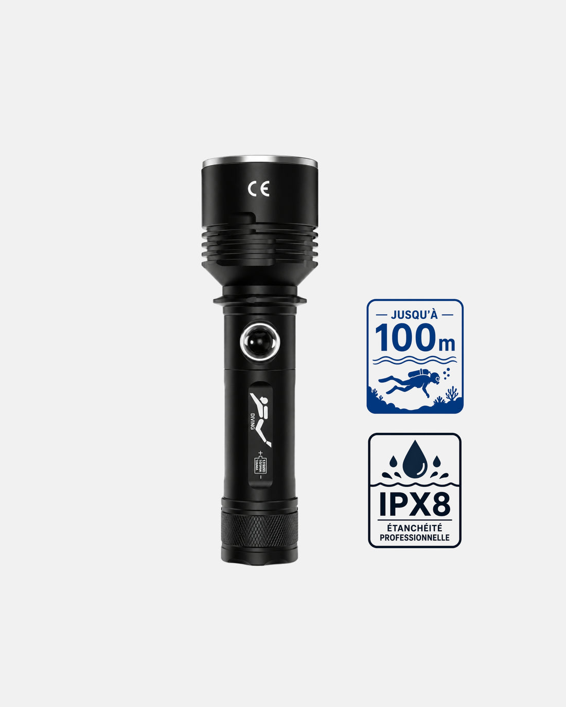 XHP190 – Lampe de Plongée Professionnelle  (Éclairage Jaune Haute Pénétration)